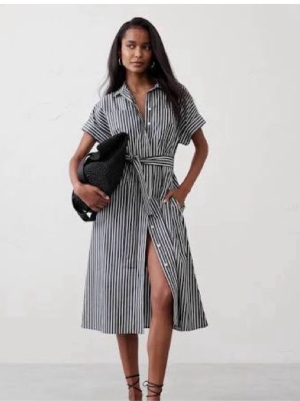 Banana Republic Tie-Waist Midi Shirtdress